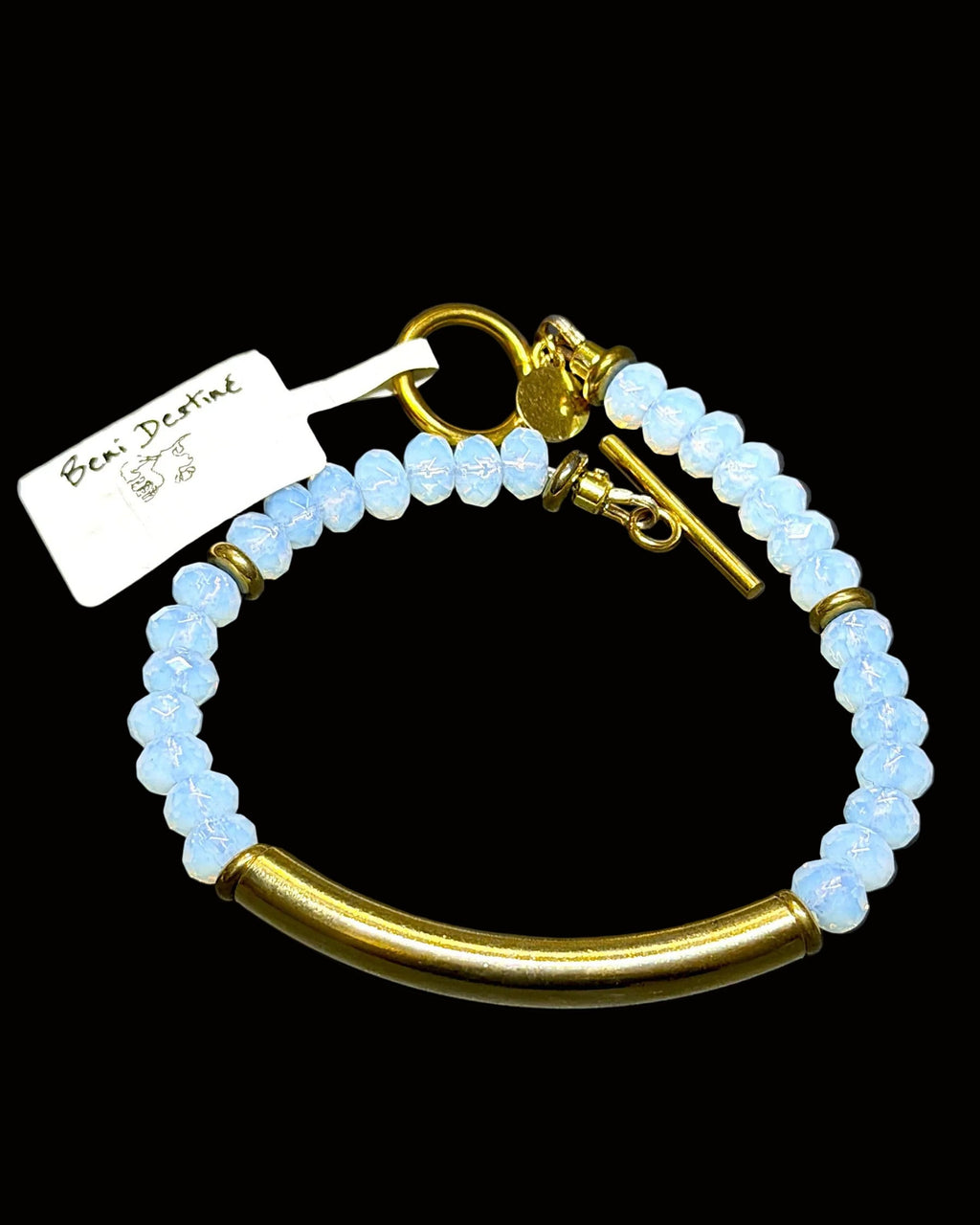 Gold Band Stone Toggle Bracelets