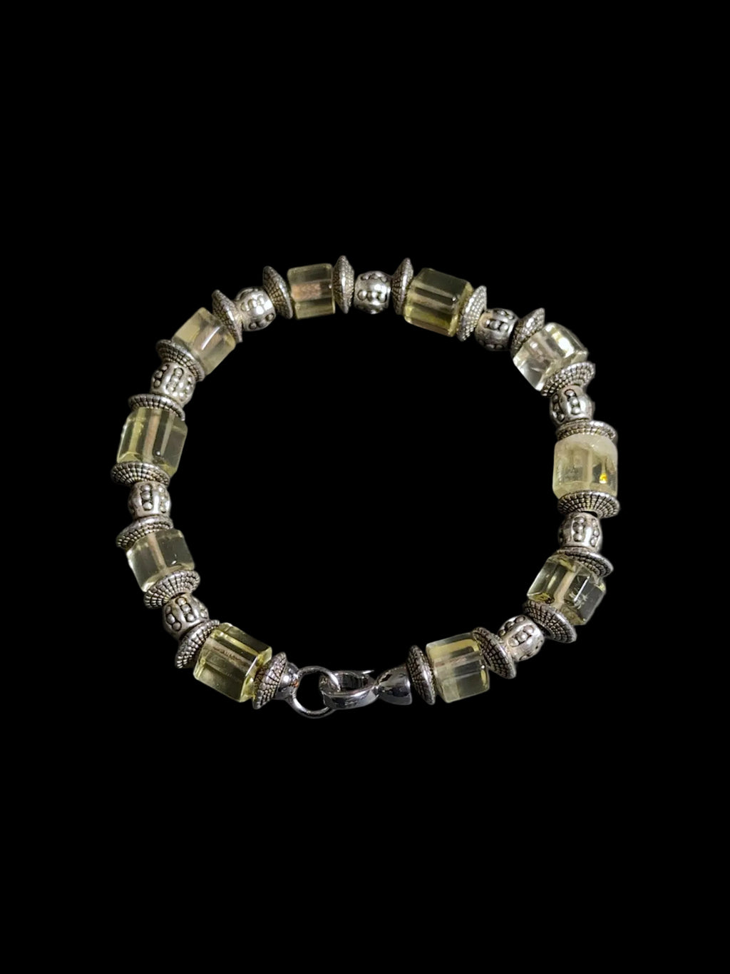 Lemon Quartz Pewter Bracelet