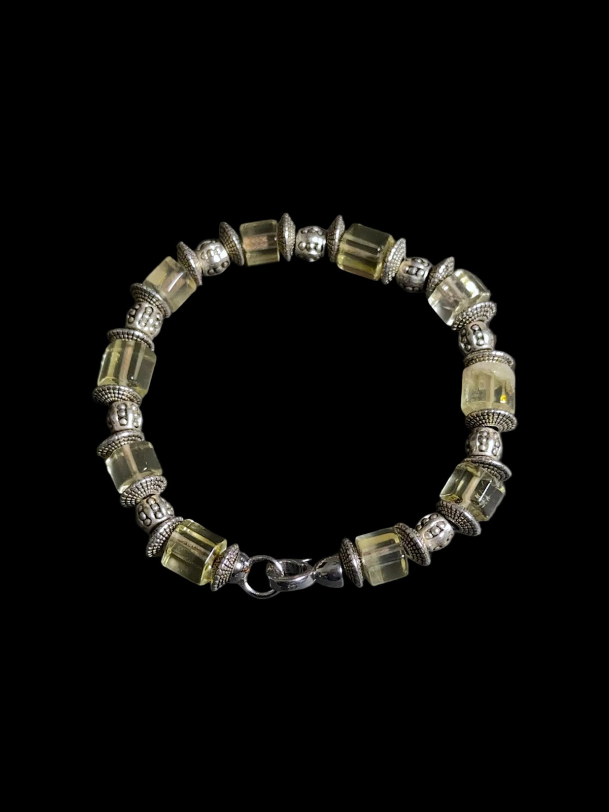 Lemon Quartz Pewter Bracelet