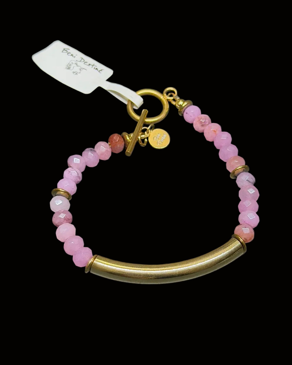 Gold Band Stone Toggle Bracelets
