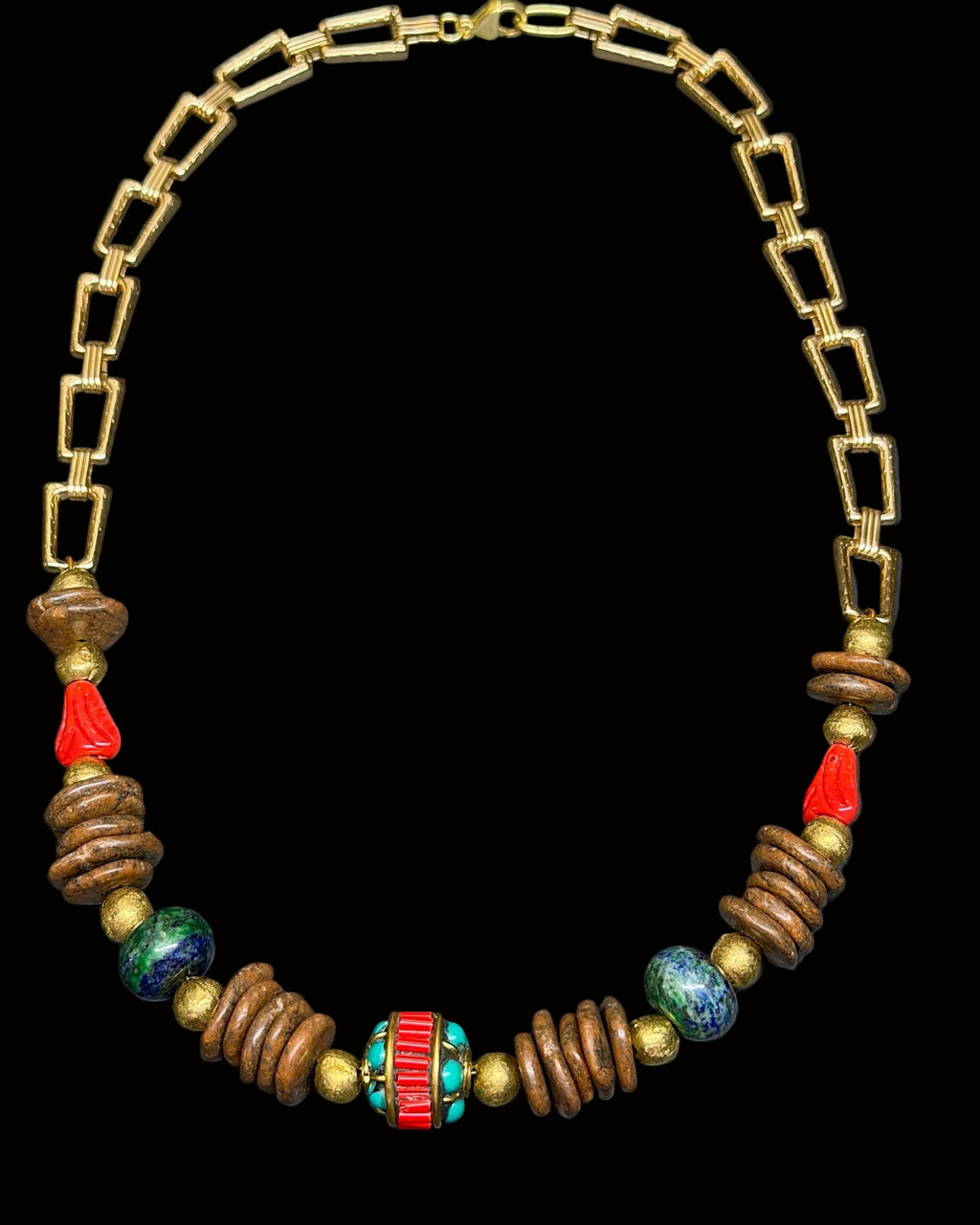 Azurite Accented Tibetan Necklace